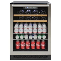 Réfrigérateur à boissons encastrable pour 16 bouteilles/106 canettes de Vinturi (VRIB5301SS) - Acier inoxydable