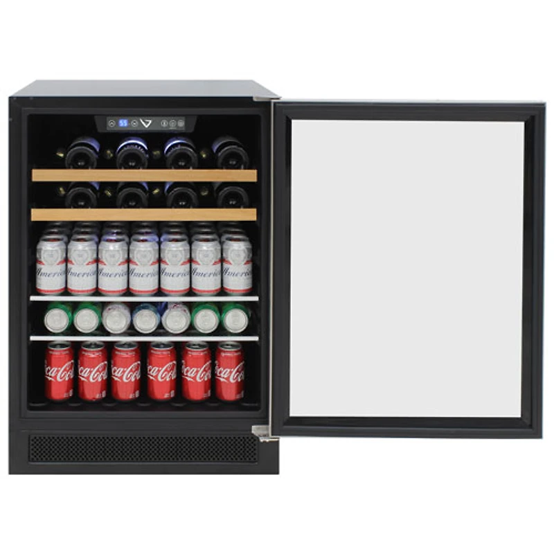 Réfrigérateur à boissons encastrable pour 16 bouteilles/106 canettes de Vinturi (VRIB5301SS) - Acier inoxydable