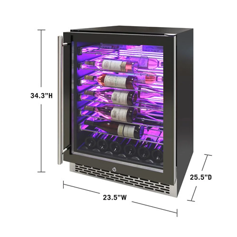 Cellier de 41 bouteilles de Vinturi (VRIW4101BL) - Acier inoxydable noir