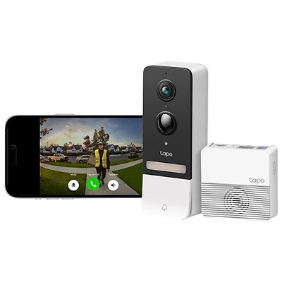 TP-Link Tapo D230S1 2K Wire-Free Wi-Fi Video Doorbell Camera Kit