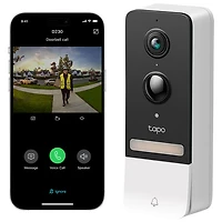 Ensemble avec sonnette à caméra vidéo sans fil Wi-Fi 2K Tapo D230S1 de TP-Link