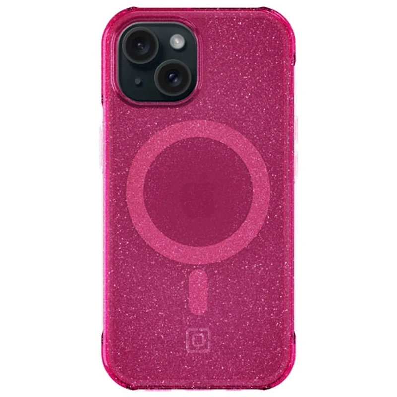 Étui rigide ajusté Forme d'Incipio avec MagSafe pour iPhone 16e/15/14/13 - Rose vif scintillant