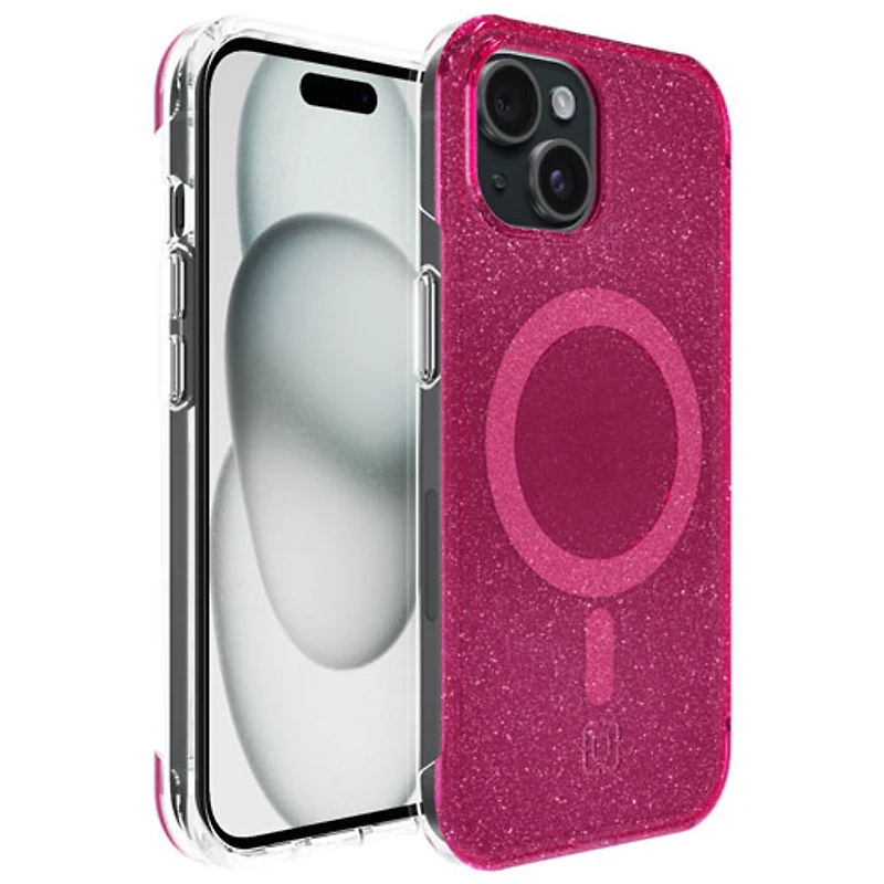 Étui rigide ajusté Forme d'Incipio avec MagSafe pour iPhone 16e/15/14/13 - Rose vif scintillant