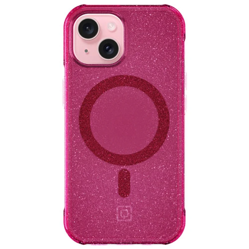 Étui rigide ajusté Forme d'Incipio avec MagSafe pour iPhone 16e/15/14/13 - Rose vif scintillant
