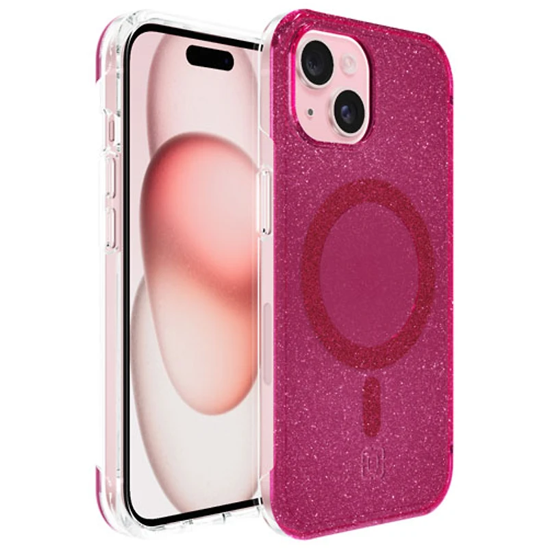 Étui rigide ajusté Forme d'Incipio avec MagSafe pour iPhone 16e/15/14/13 - Rose vif scintillant