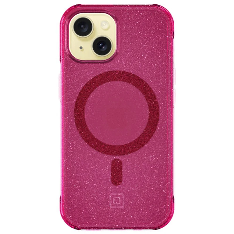 Étui rigide ajusté Forme d'Incipio avec MagSafe pour iPhone 16e/15/14/13 - Rose vif scintillant
