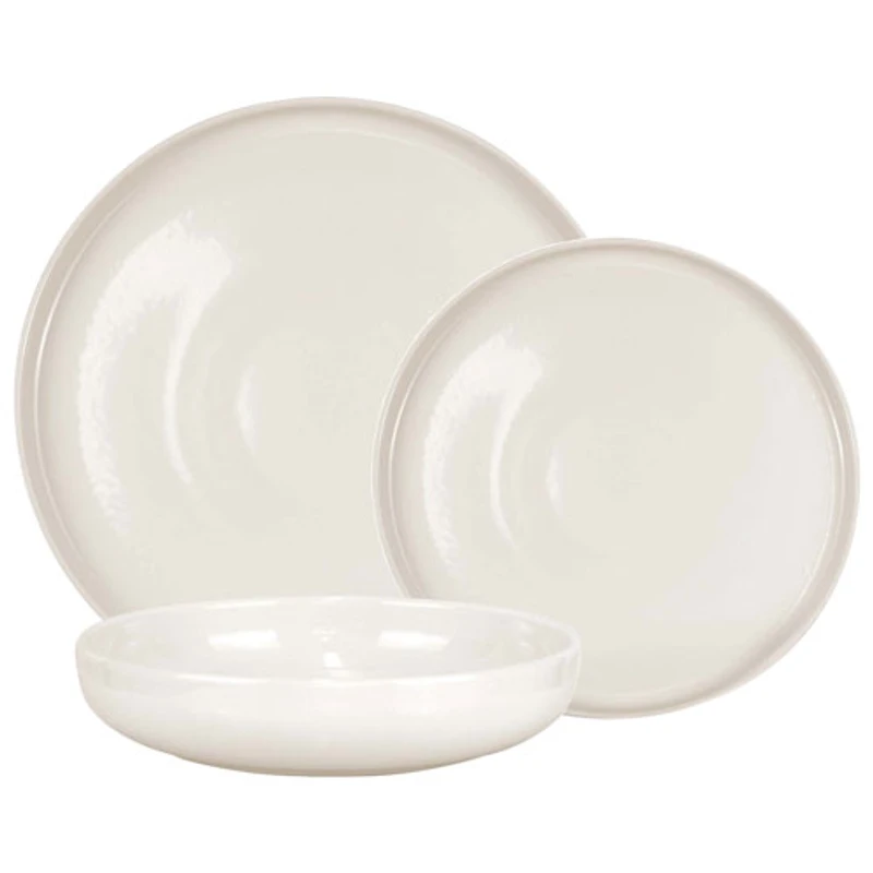 Mesa Ceramics Uno 12-Piece Stoneware Dinnerware Set - Bianco