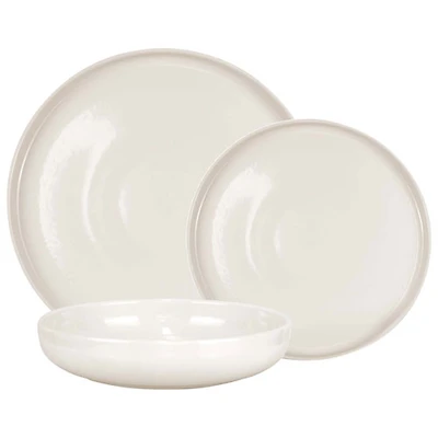 Mesa Ceramics Uno 12-Piece Stoneware Dinnerware Set - Bianco