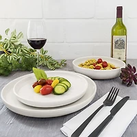 Mesa Ceramics Uno 12-Piece Stoneware Dinnerware Set - Bianco