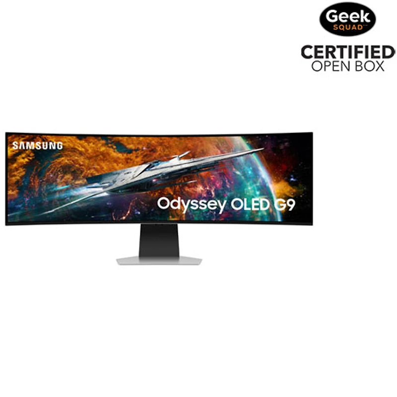 Open Box - Samsung 49" QHD 240Hz 0.03ms GTG Curved OLED LED FreeSync Smart Monitor (LS49CG954SNXZA) - Silver