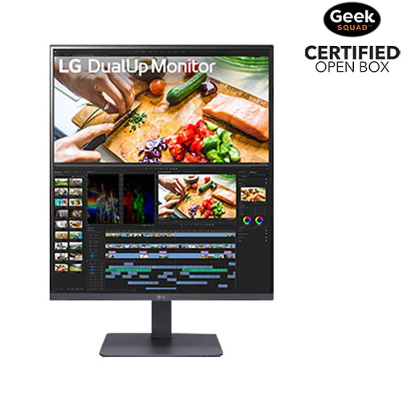 Boîte ouverte - Moniteur ACL IPS WQHD 60 Hz GTG 5 ms de 28 po Dual Up Ergo de LG (28MQ750-C) - Noir
