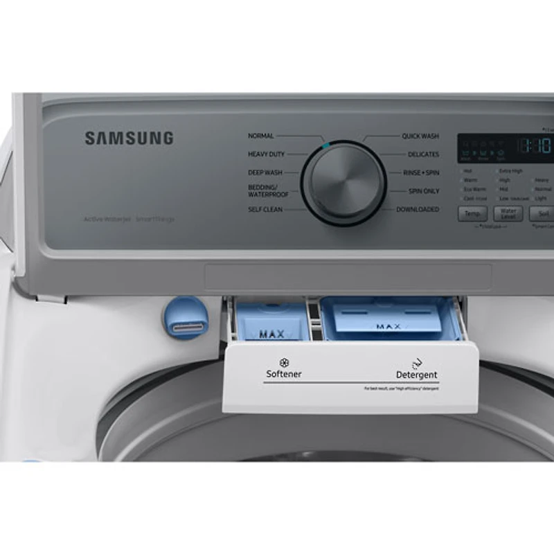 Laveuse à chargement par le haut de 5,3 pi³ de Samsung (WA46CG3505AWA4) - Blanc