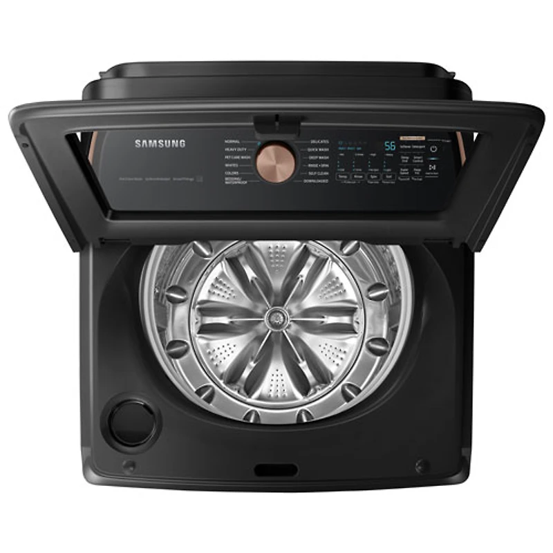 Laveuse à chargement par le haut de 6,2 pi³ de Samsung (WA54CG7550AVA4) - Noir brossé