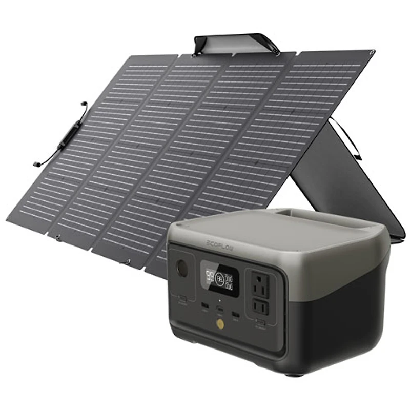 EcoFlow RIVER 2 Portable Power Station & 220 Watts Solar Panel Bundle