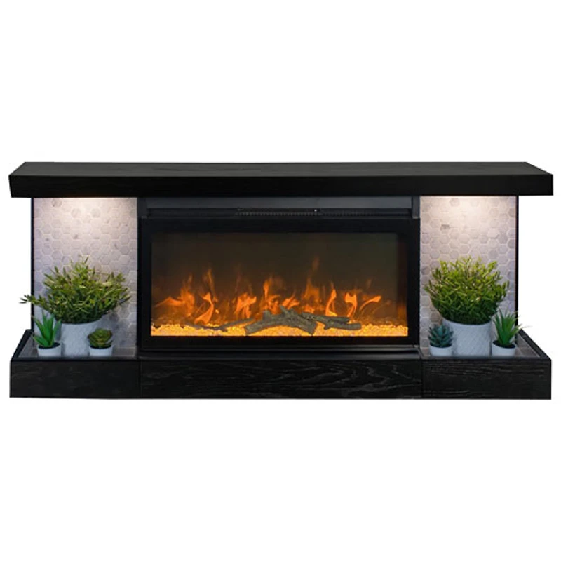 Foyer électrique de 48 po Home Decor Series ActiveFlame - Noir