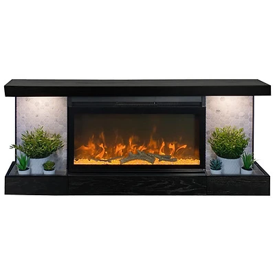 Foyer électrique de 48 po Home Decor Series ActiveFlame - Noir