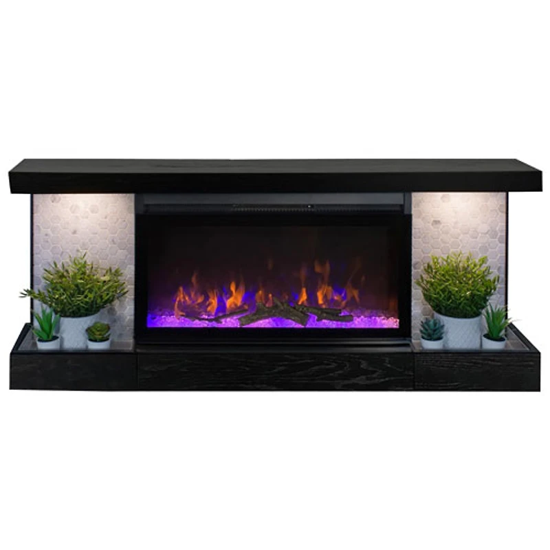 Foyer électrique de 48 po Home Decor Series ActiveFlame - Noir