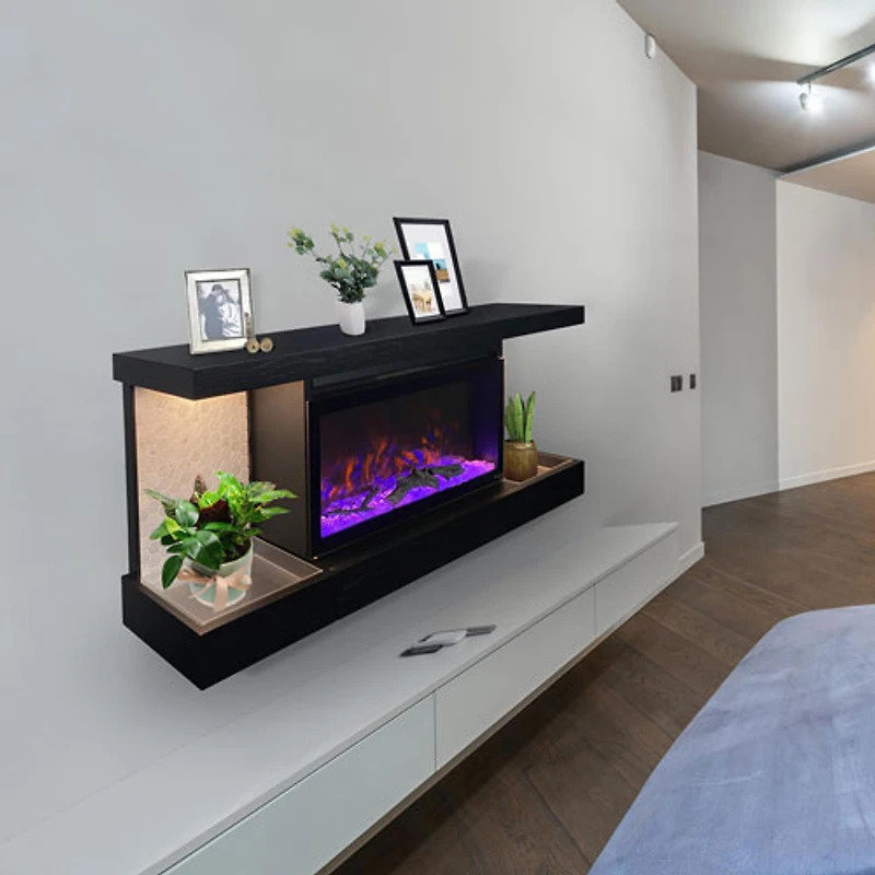 Foyer électrique de 48 po Home Decor Series ActiveFlame - Noir