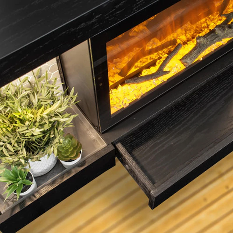 Foyer électrique de 48 po Home Decor Series ActiveFlame - Noir