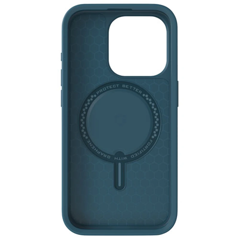 Étui rigide ajusté Everest Snap de ZAGG avec MagSafe pour iPhone 15 Pro - Bleu marine