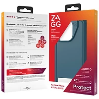 Étui rigide ajusté Everest Snap de ZAGG avec MagSafe pour iPhone 15 Pro - Bleu marine