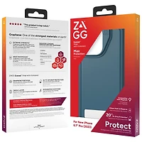 Étui rigide ajusté Everest Snap de ZAGG avec MagSafe pour iPhone 15 Pro Max - Bleu marine