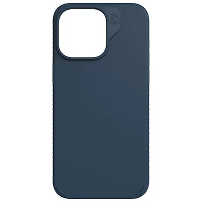 Étui rigide ajusté Manhattan Snap de ZAGG avec MagSafe pour iPhone 15 Pro Max - Bleu marine