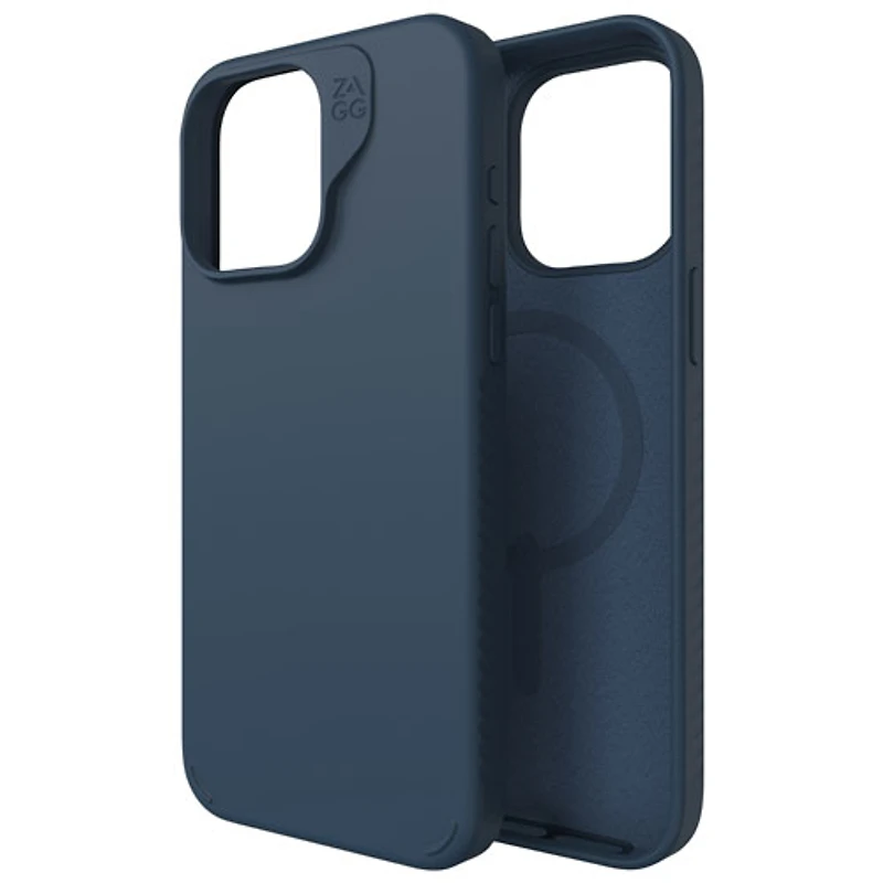 Étui rigide ajusté Manhattan Snap de ZAGG avec MagSafe pour iPhone 15 Pro Max - Bleu marine