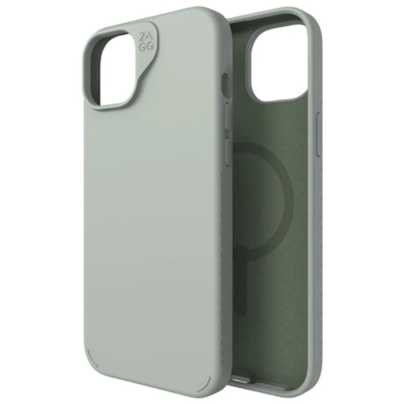 Étui rigide ajusté Manhattan Snap de ZAGG avec MagSafe pour iPhone 15 Plus - Sauge