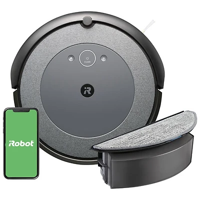 Aspirateur robot connecté Wi-Fi Roomba Combo i5 avec vadrouille d'iRobot - Neutre tissé (i517020)