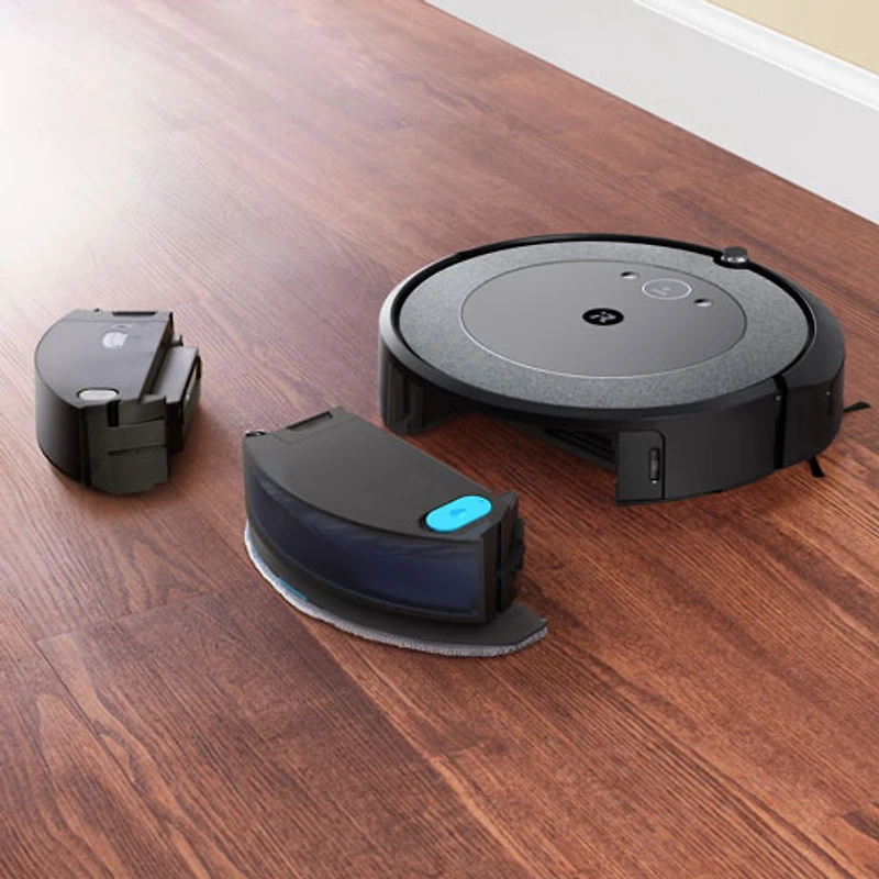 Aspirateur robot connecté Wi-Fi Roomba Combo i5 avec vadrouille d'iRobot - Neutre tissé (i517020)