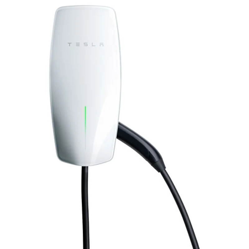 Tesla - Chargeur de véhicule électrique câblé universel à connecteur mural - Jusqu'à 48 A - 24 pi - Blanc