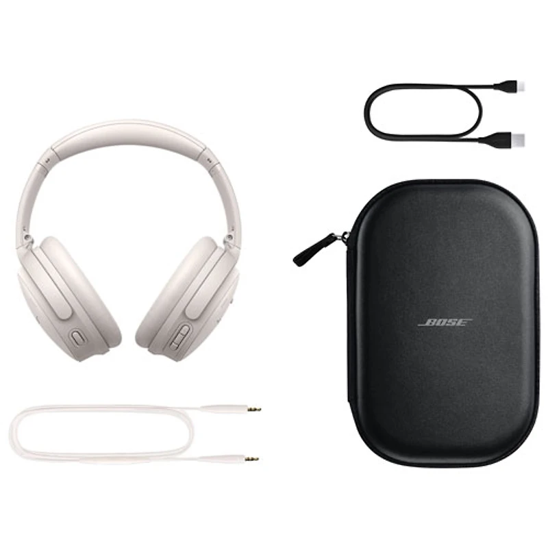 Casque d'écoute Bluetooth à suppression du bruit QuietComfort de Bose - Fumée blanche
