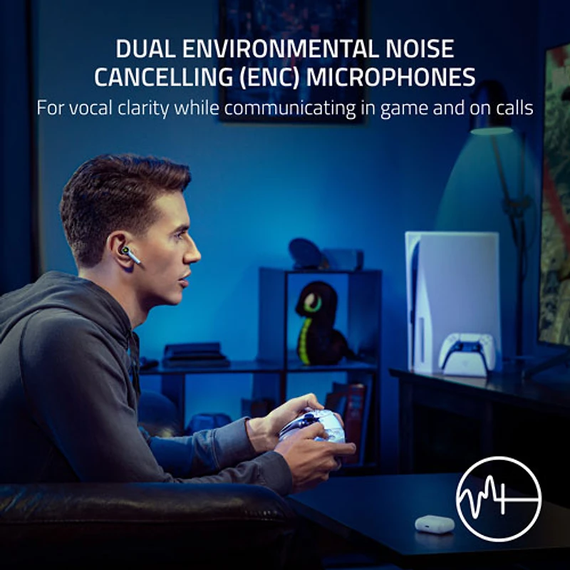 Razer Hammerhead HyperSpeed In-Ear Gaming Headphones for PlayStation - White
