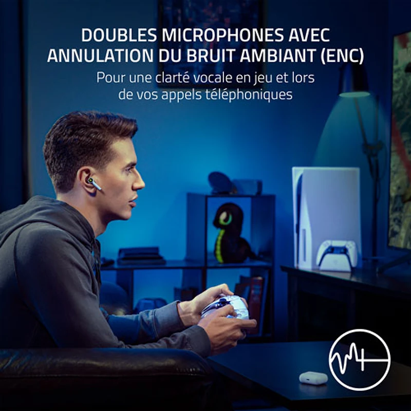 Razer Hammerhead HyperSpeed In-Ear Gaming Headphones for PlayStation - White