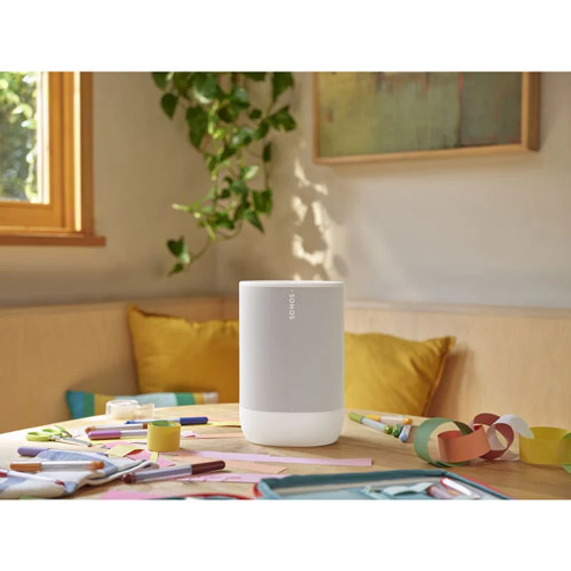 Haut-parleur intelligent portatif durable Move 2 de Sonos - Blanc