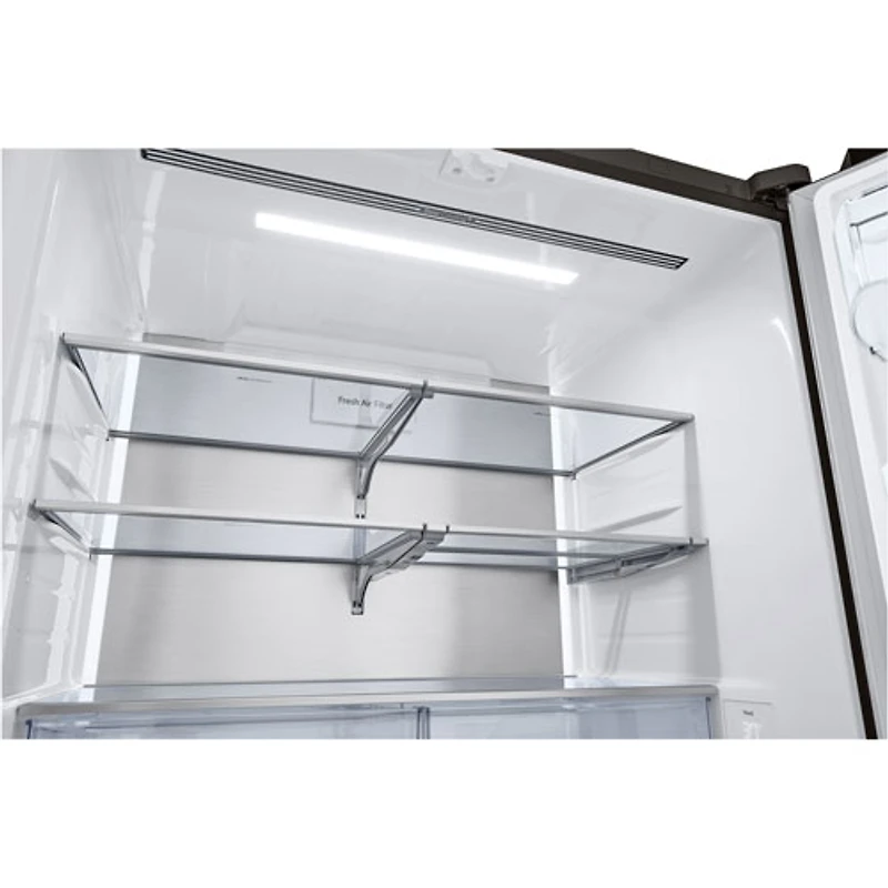 Réfrigérateur à deux portes 25,5 pi³ 36 po avec distributeur d'eau et de glaçons de LG (LRYXC2606D) - Inox noir