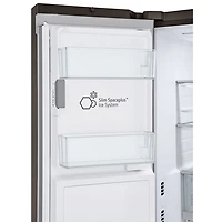 Réfrigérateur à deux portes 25,5 pi³ 36 po avec distributeur d'eau et de glaçons de LG (LRYXC2606D) - Inox noir