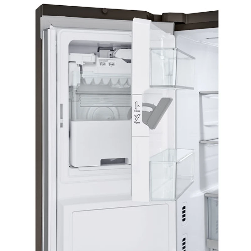 Réfrigérateur à deux portes 25,5 pi³ 36 po avec distributeur d'eau et de glaçons de LG (LRYXC2606D) - Inox noir