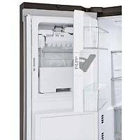 Réfrigérateur à deux portes 25,5 pi³ 36 po avec distributeur d'eau et de glaçons de LG (LRYXC2606D) - Inox noir