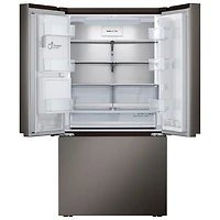 Réfrigérateur à deux portes 25,5 pi³ 36 po avec distributeur d'eau et de glaçons de LG (LRYXC2606D) - Inox noir