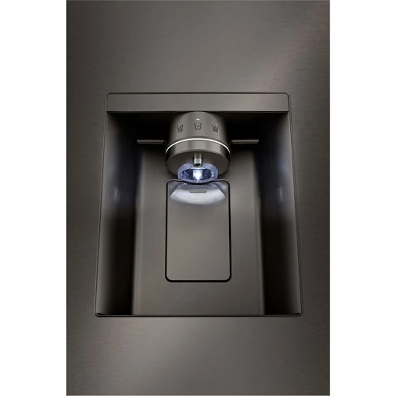 Réfrigérateur à deux portes 25,5 pi³ 36 po avec distributeur d'eau et de glaçons de LG (LRYXC2606D) - Inox noir