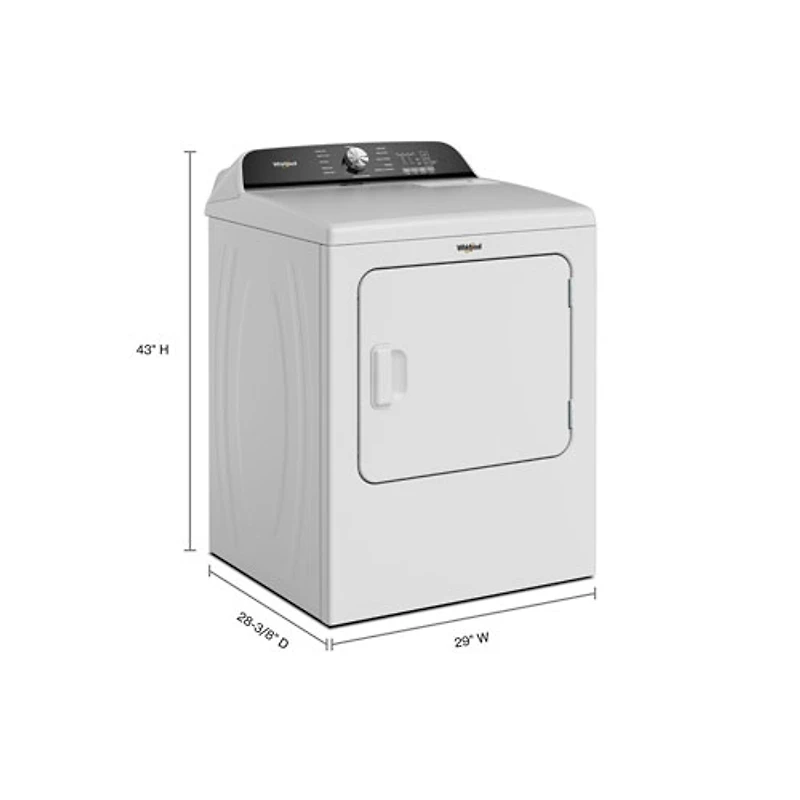 Sécheuse électrique de 7,0 pi³ de Whirlpool (YWED6150PW) - Blanc