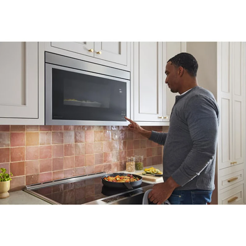 Kitchenaid Over-The-Range Turntable-Free Flush-Mount Microwave - 1.1 Cu. Ft. - Stainless Steel