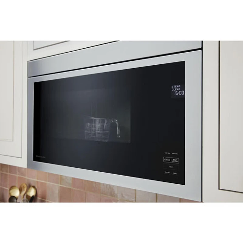 Kitchenaid Over-The-Range Turntable-Free Flush-Mount Microwave - 1.1 Cu. Ft. - Stainless Steel