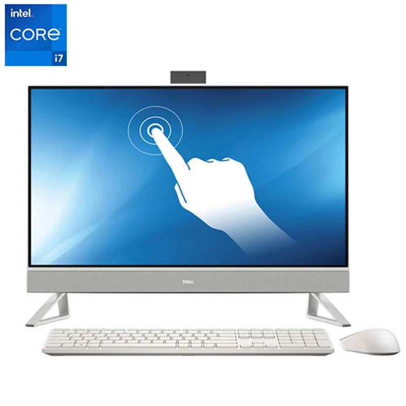 PC tout-en-un à écran tactile de 27 po Inspiron de Dell - Blanc (Core i7-1355U d'Intel/SSD 512 Go/RAM 16 Go/Windows 11)