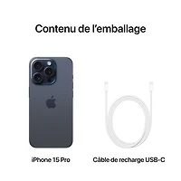 Freedom Mobile Apple iPhone 15 Pro 1TB - Blue Titanium - Monthly Tab Payment