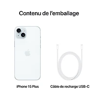 iPhone 15 Plus de 128 Go d'Apple avec Koodo - Bleu - Paiement Balance mensuel