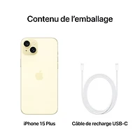 iPhone 15 Plus de 256 Go d'Apple avec TELUS - Jaune - Financement mensuel