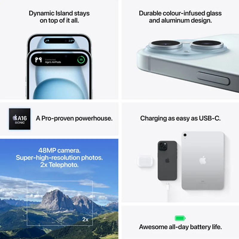 iPhone 15 Plus de 256 Go d'Apple avec TELUS - Jaune - Financement mensuel